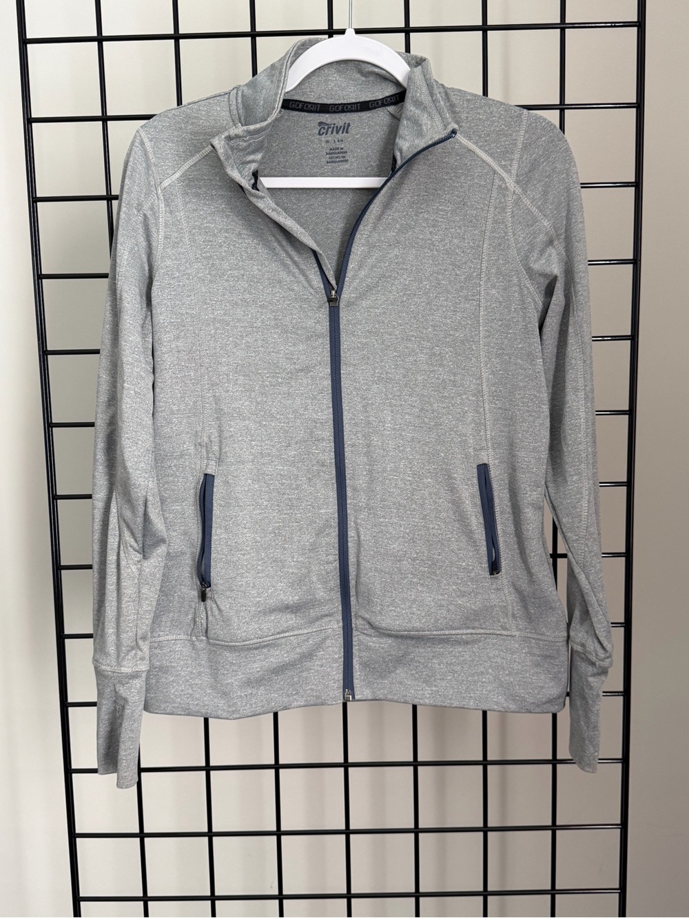 Crivit Women's Light Gray Full-Zip Utility Jacket